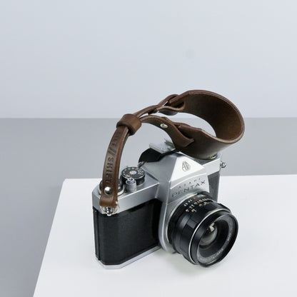 Brown Leather Wide Camera Wrist Strap - Scandola Rivet image 4