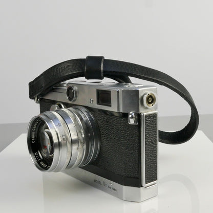 Black Leather Camera Wrist Strap - Lulworth Stitched image 1