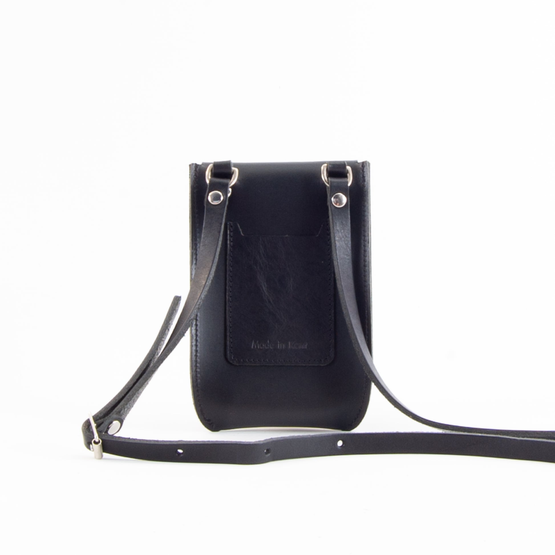 Black Leather Phone Pouch image 3