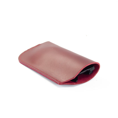 Burgundy Leather Glasses Sleeve image 1