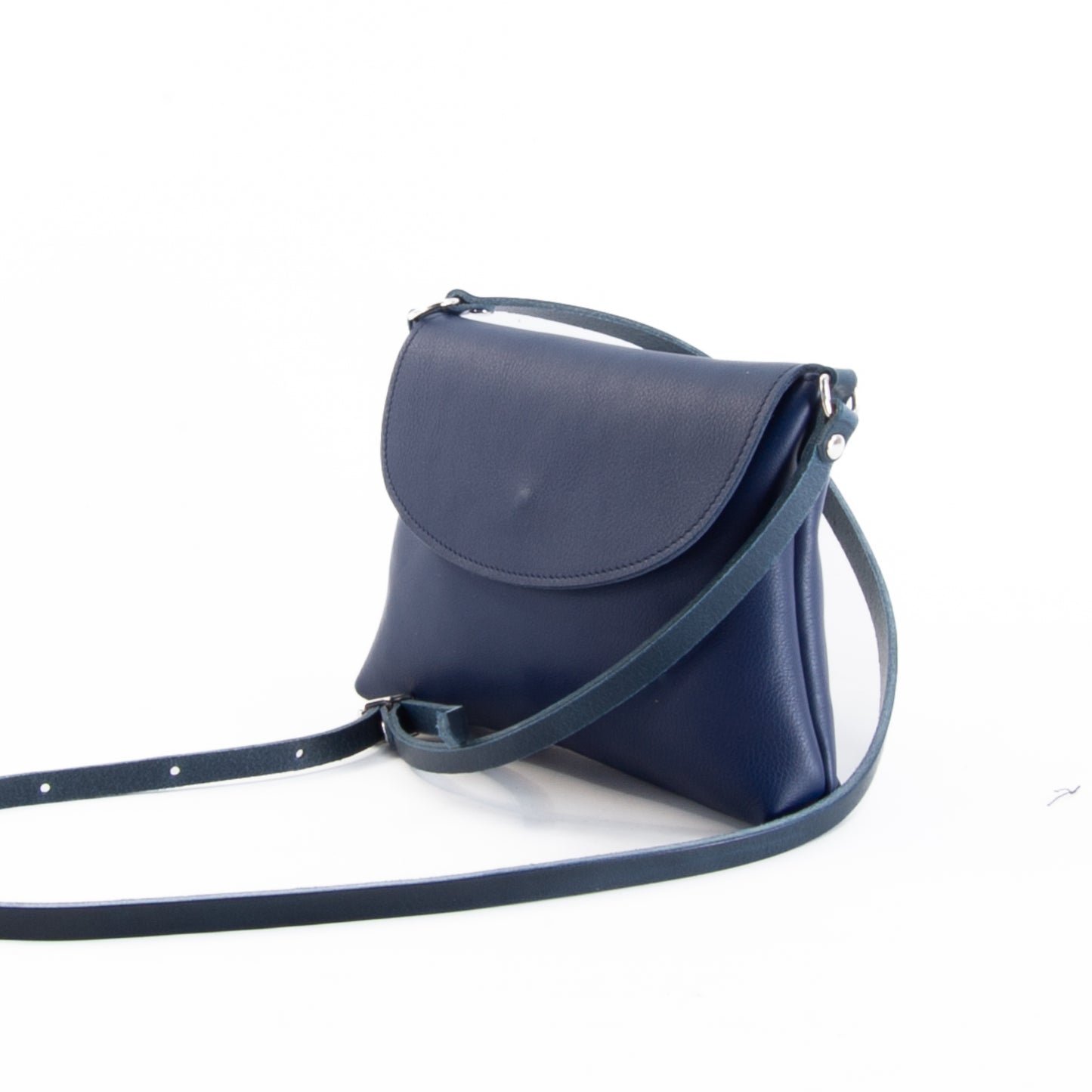 Soft Blue Leather Flap Over Bag image 1