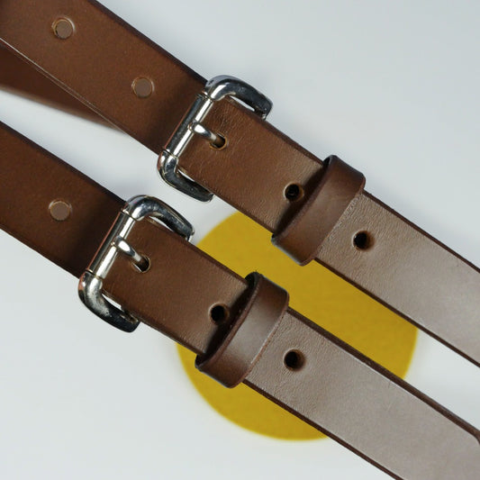 Black Leather Dual Camera Harness Strap - Dolomites image 0