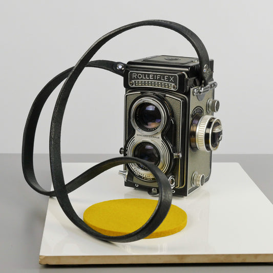 Slim Black Leather Camera Strap - Messel Rivet image 0