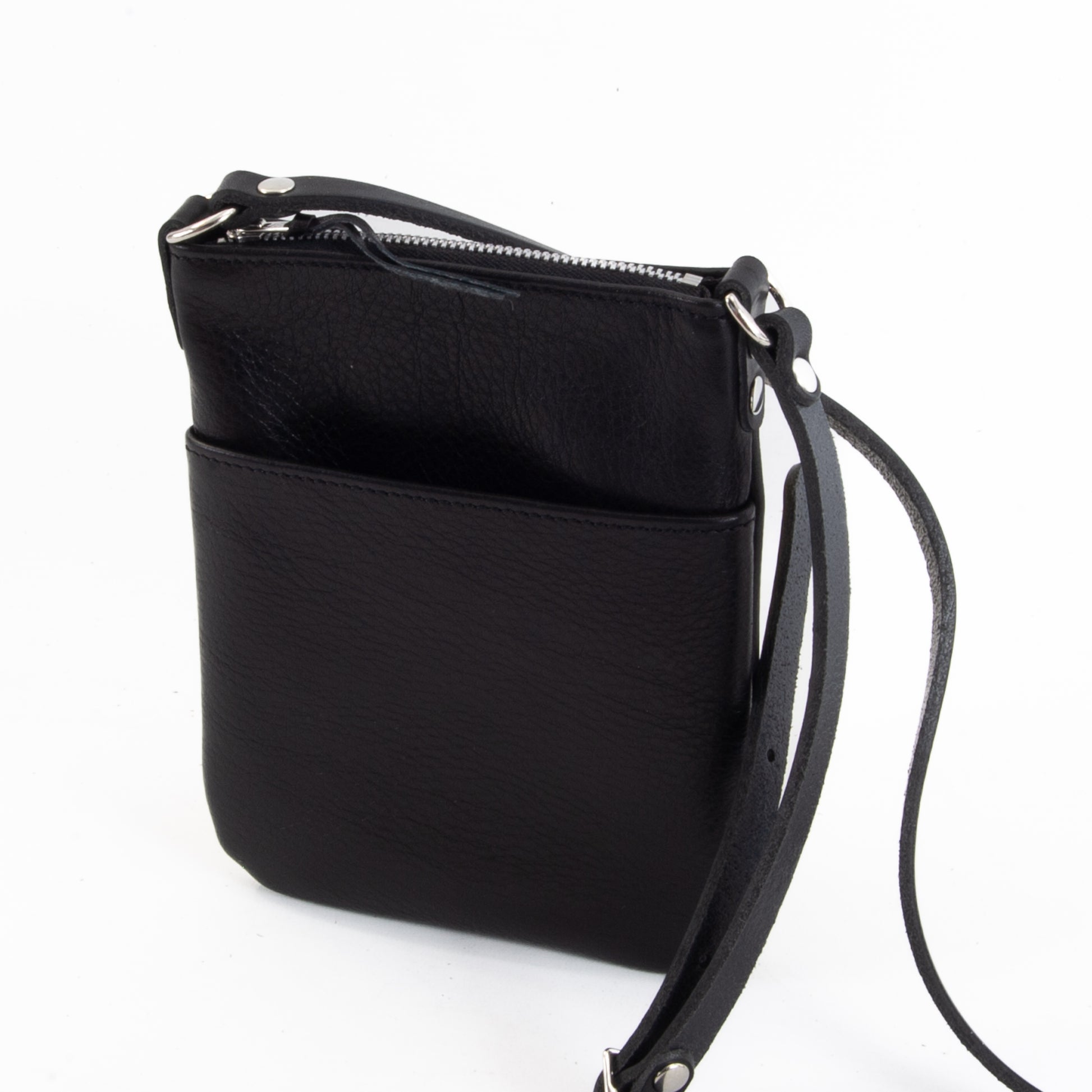 Lightweight Black Leather Mini Bag image 6