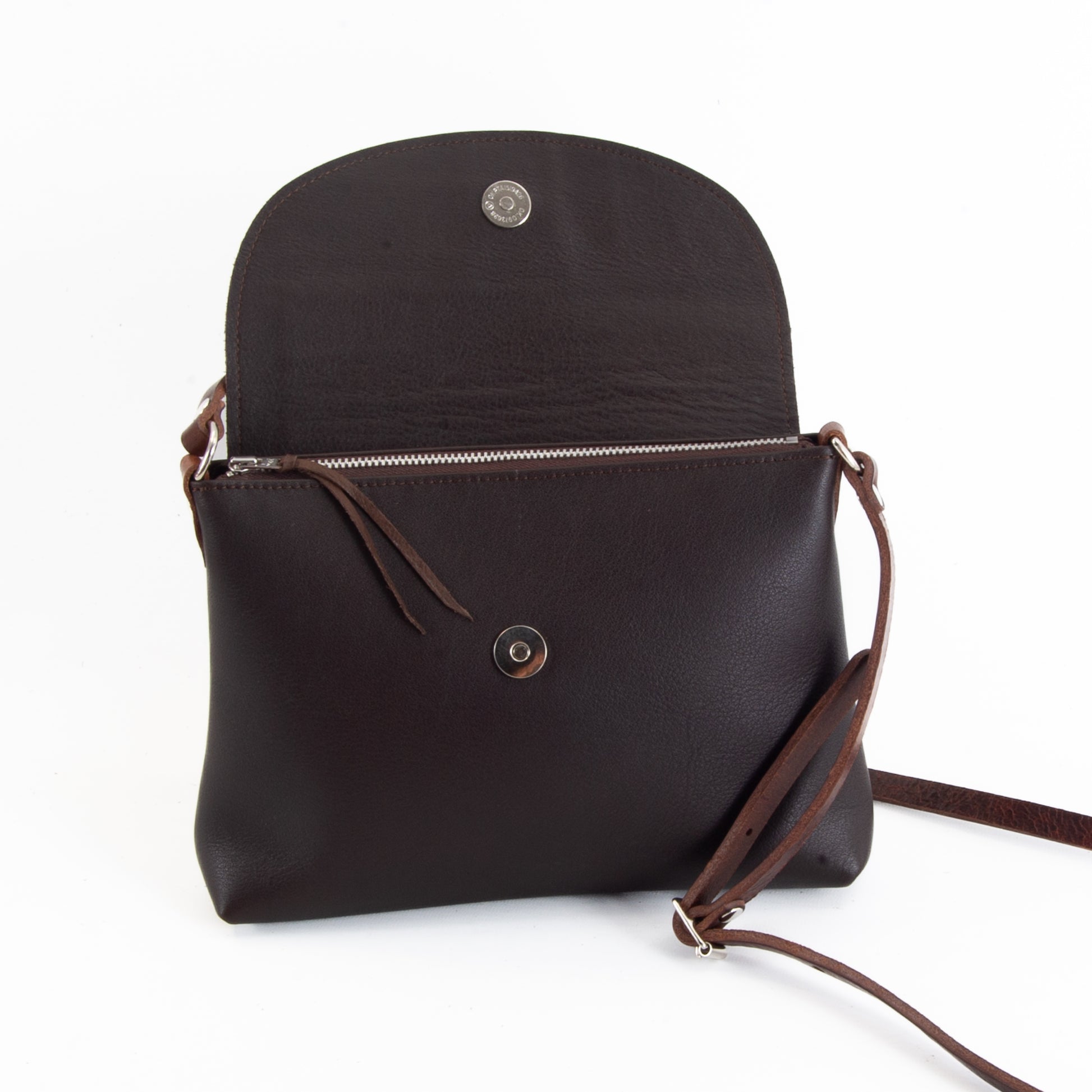 Soft Brown Leather Flap Over Bag image 3