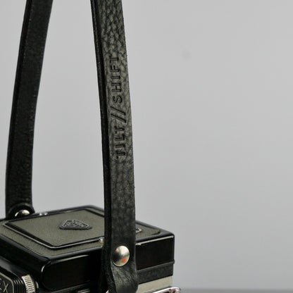 Slim Black Leather Camera Strap - Messel Rivet image 6