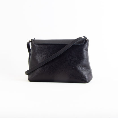 Soft Black Leather Flap Over Bag image 8