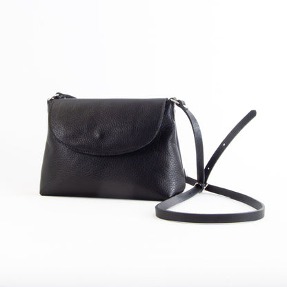 Soft Black Leather Flap Over Bag image 4