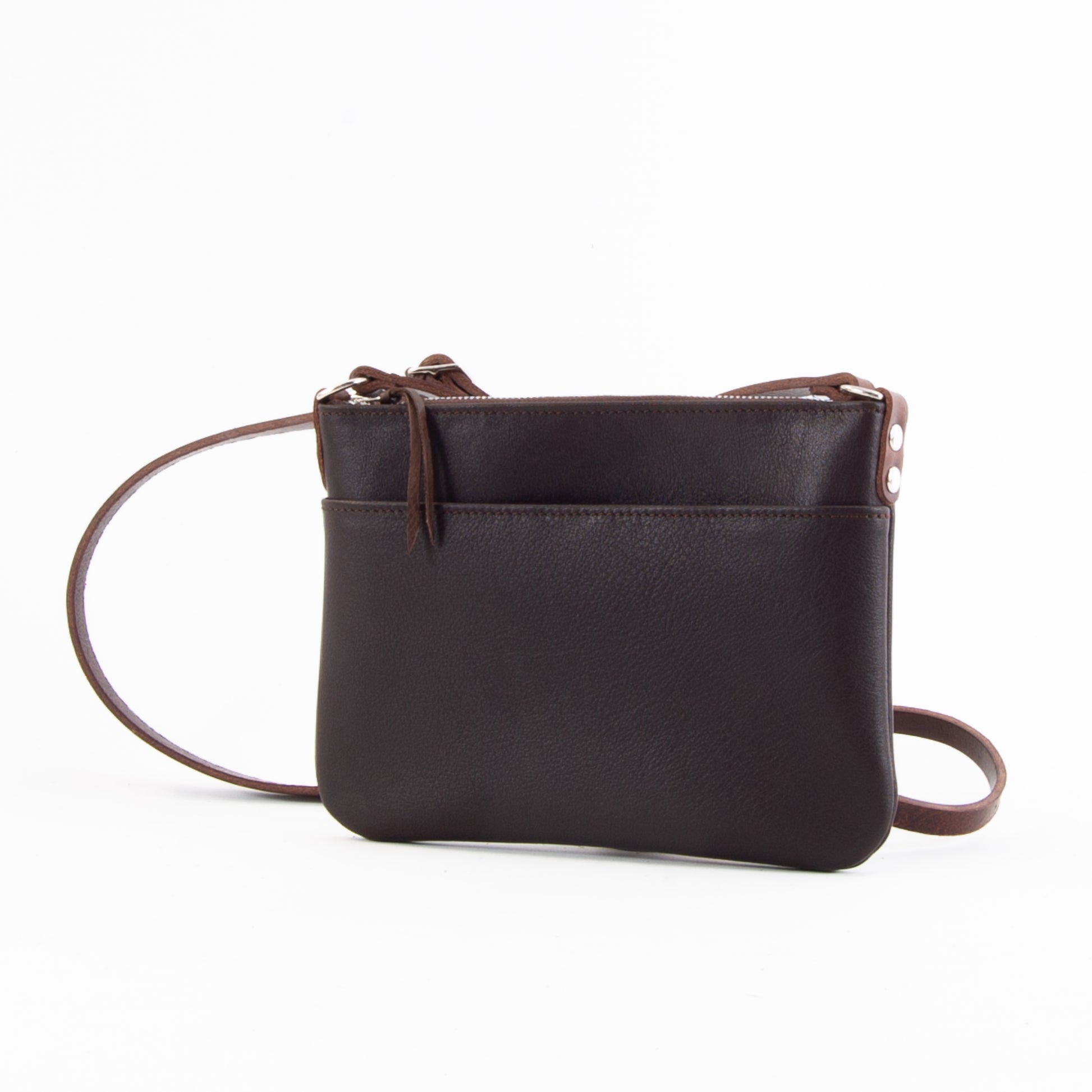 Lightweight Brown Leather Hip Bag image 0