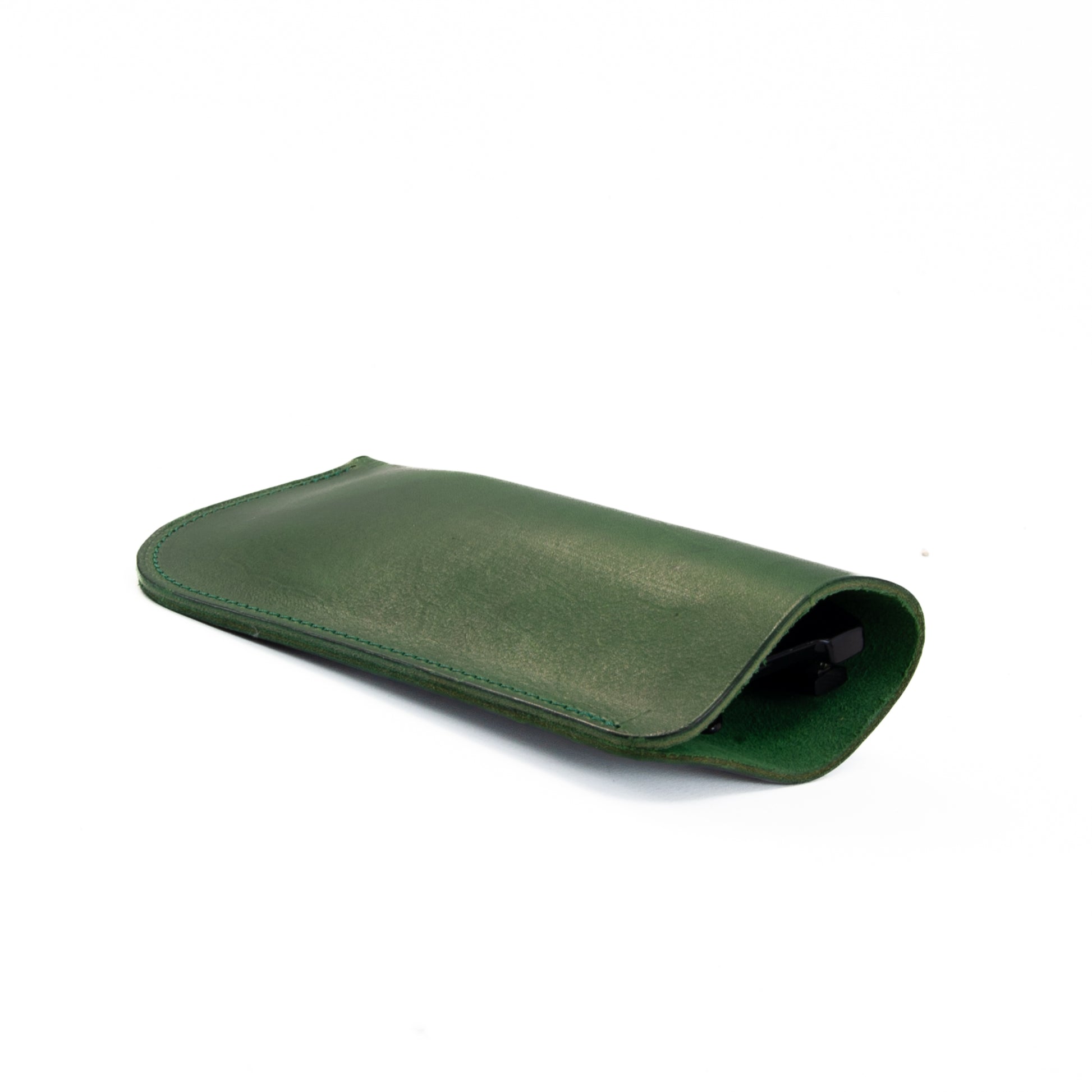Vintage Green Leather Glasses Sleeve image 1