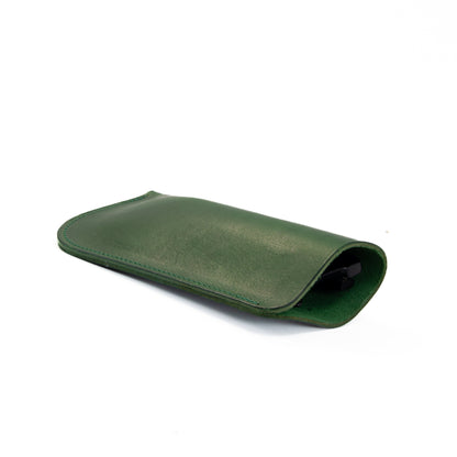 Vintage Green Leather Glasses Sleeve image 1