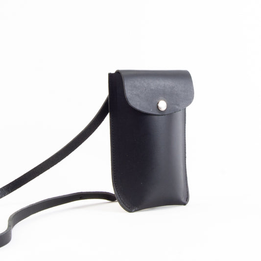 Black Leather Phone Pouch image 0