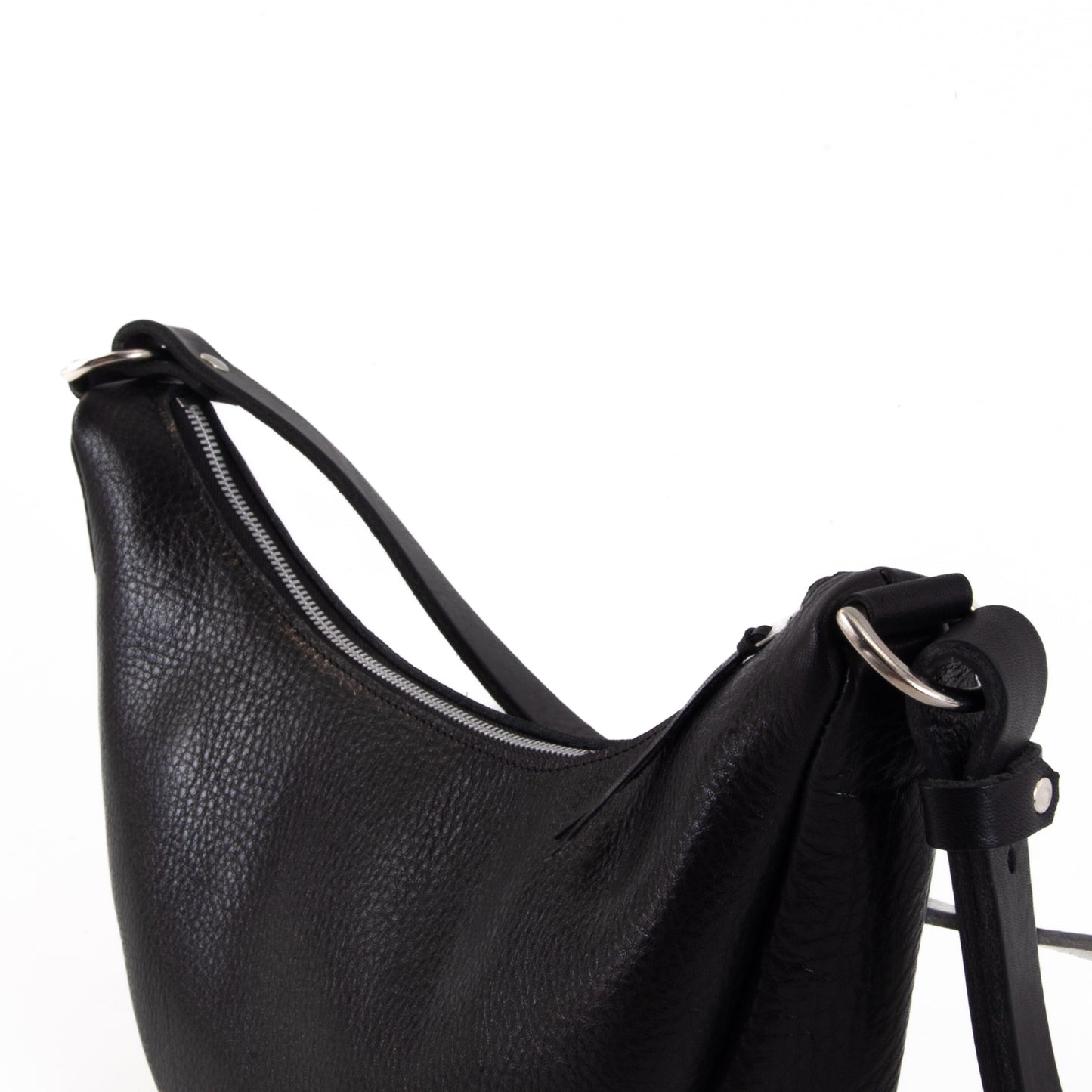 Black Leather Sling Bag image 1