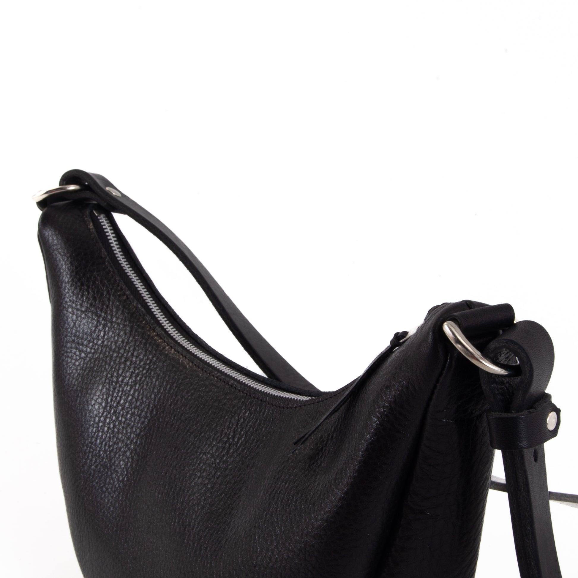 Black Leather Sling Bag image 1