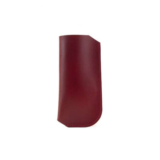 Burgundy Leather Glasses Sleeve image 0