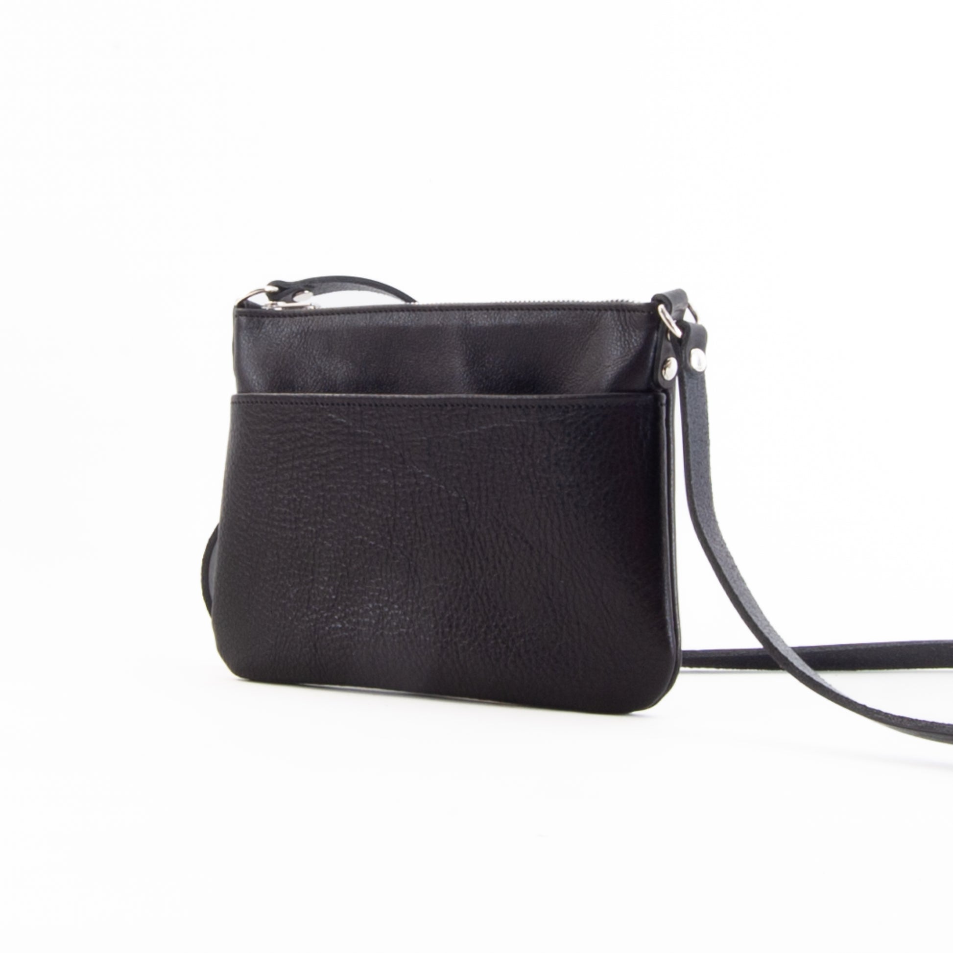 Lightweight Black Leather Hip Bag image 3