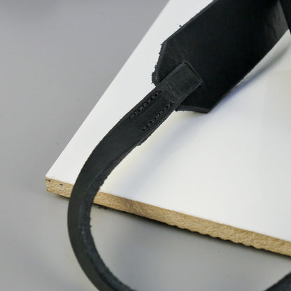 Wide Black Leather Camera Strap - Yosemite Stitched image 1