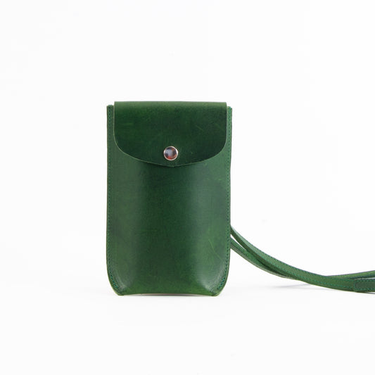Green Leather Phone Pouch image 0