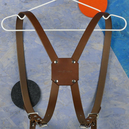 Black Leather Dual Camera Harness Strap - Dolomites image 6