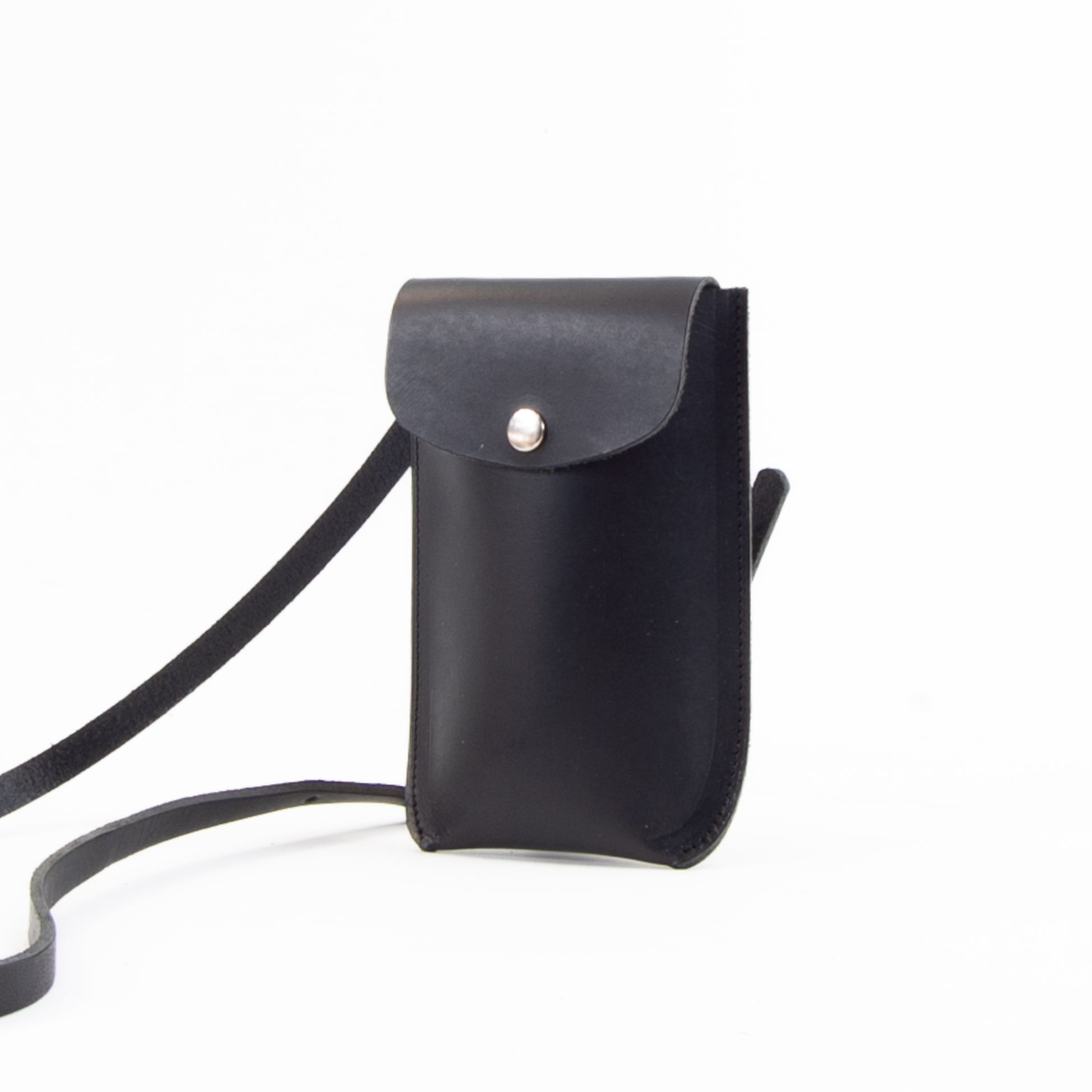 Black Leather Phone Pouch image 4