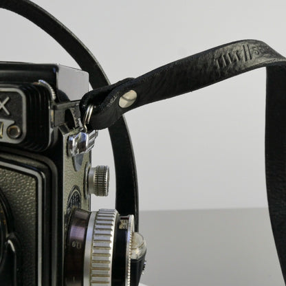 Slim Black Leather Camera Strap - Messel Rivet image 4