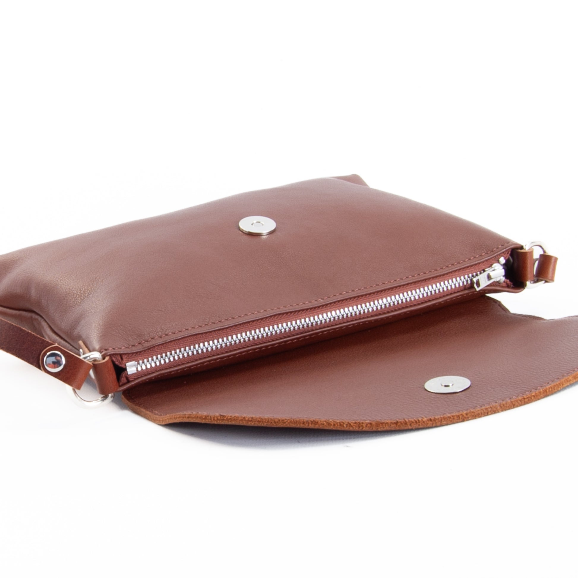 Soft Tan Leather Flap Over Bag image 2