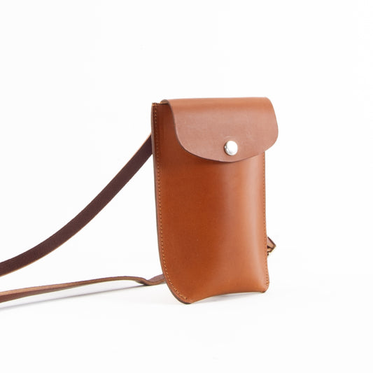 Tan Leather Phone Pouch image 0