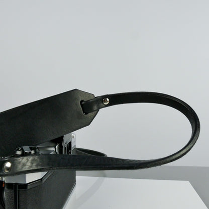 Wide Black Leather Camera Strap - Yosemite Rivet image 5