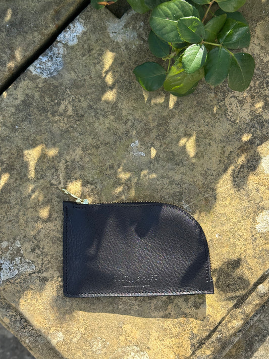 Black Curve Leather Purse