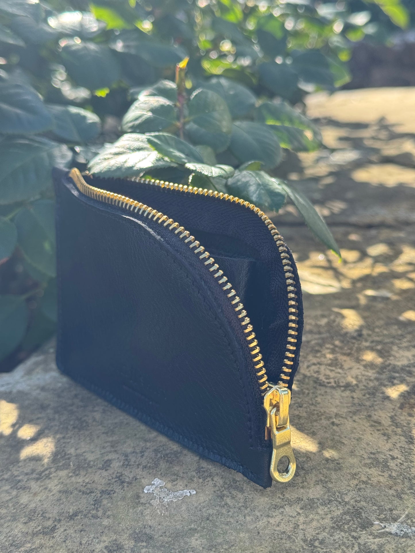 Black Curve Leather Purse