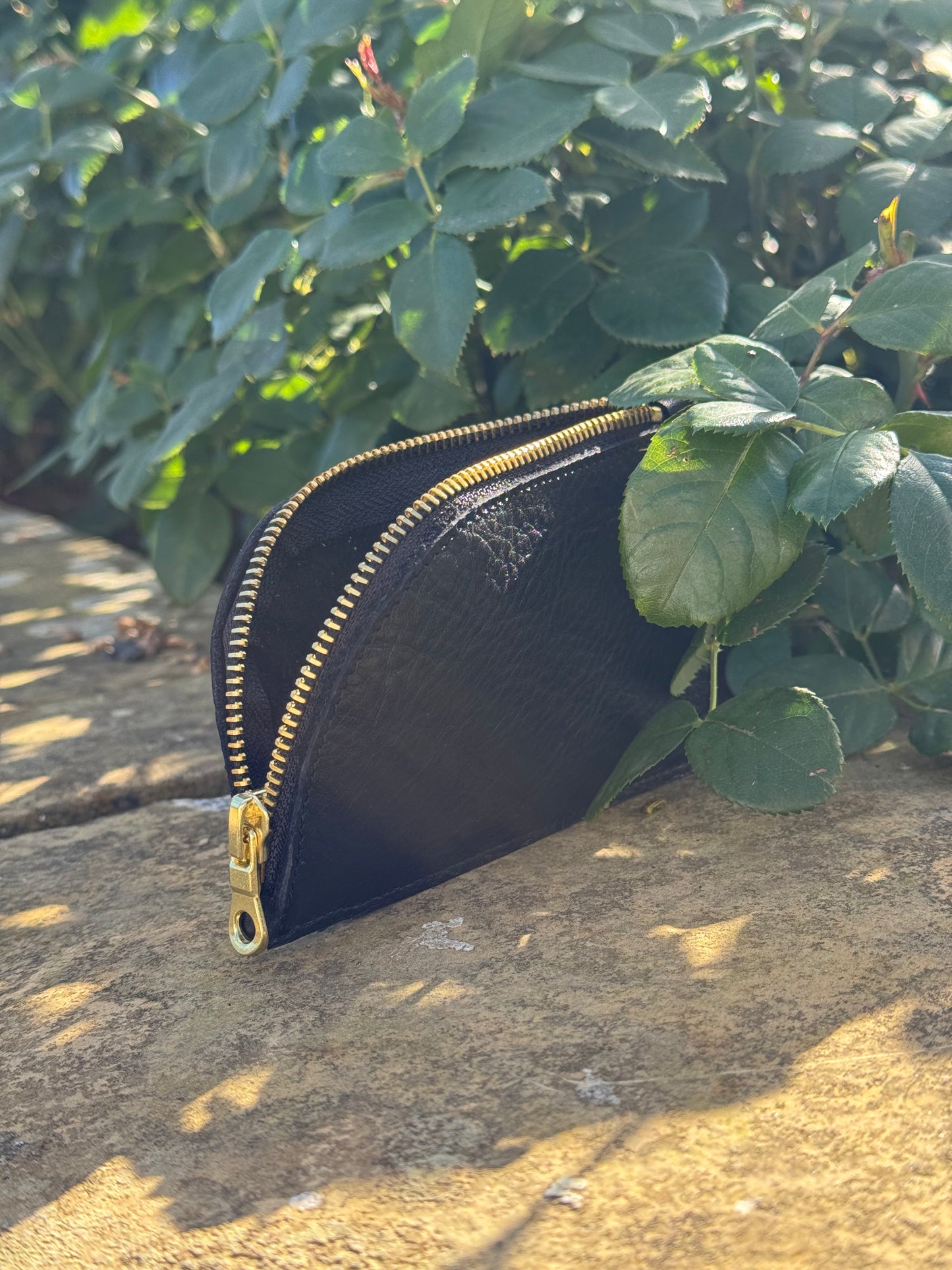 Black Curve Leather Purse