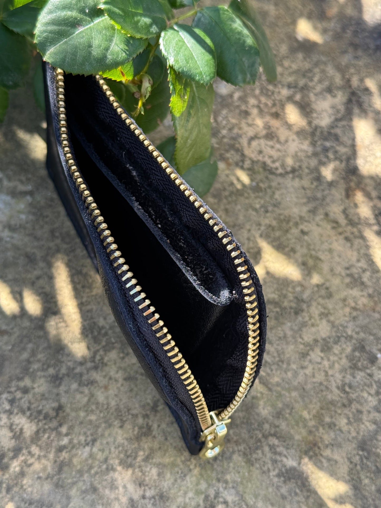 Black Curve Leather Purse