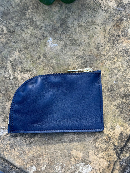 Soft Blue Curve Leather Purse