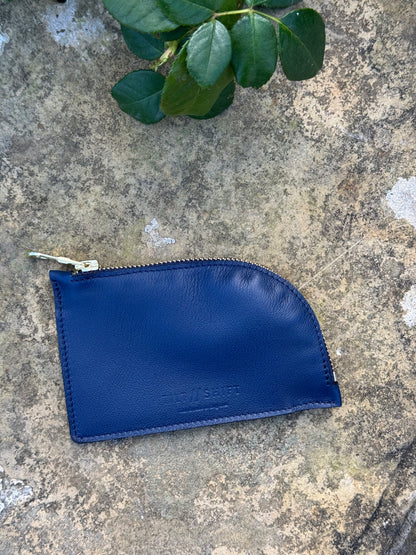 Soft Blue Curve Leather Purse