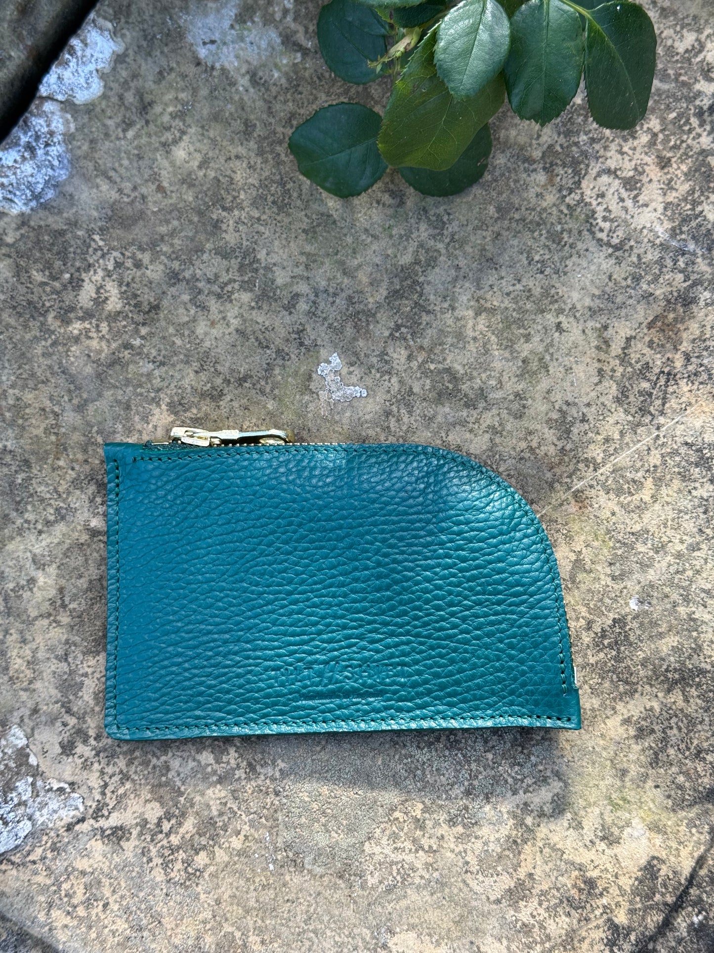Teal Curve Leather Purse