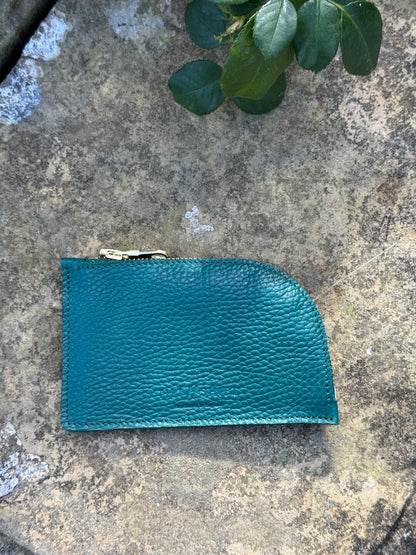 Teal Curve Leather Purse
