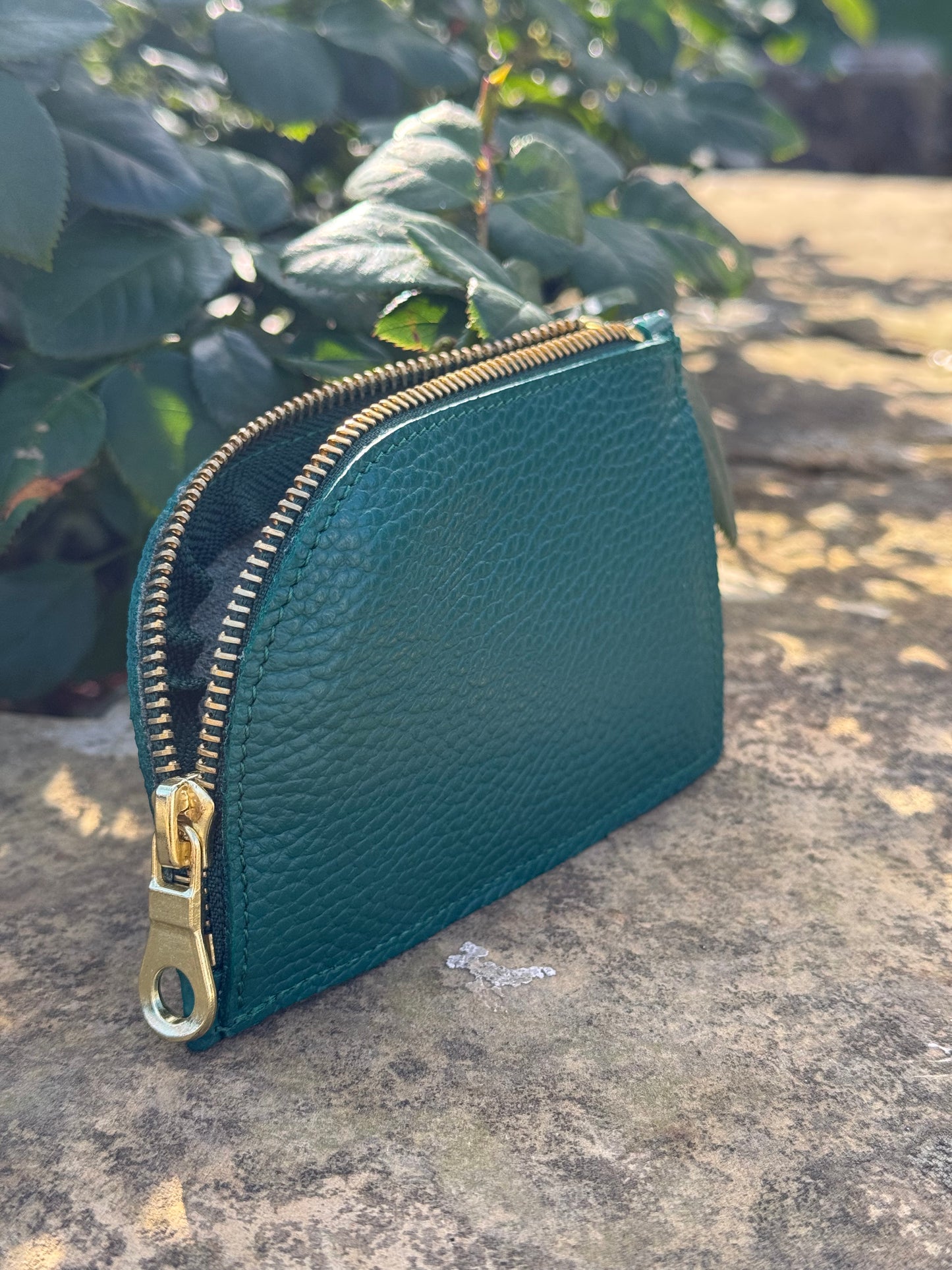 Teal Curve Leather Purse