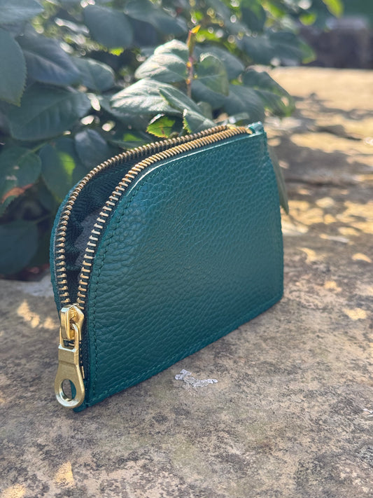 Teal Curve Leather Purse