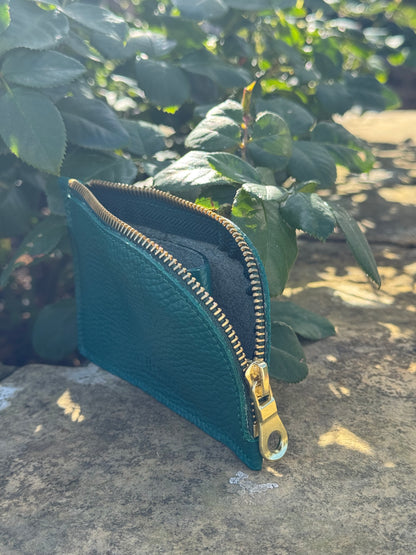 Teal Curve Leather Purse