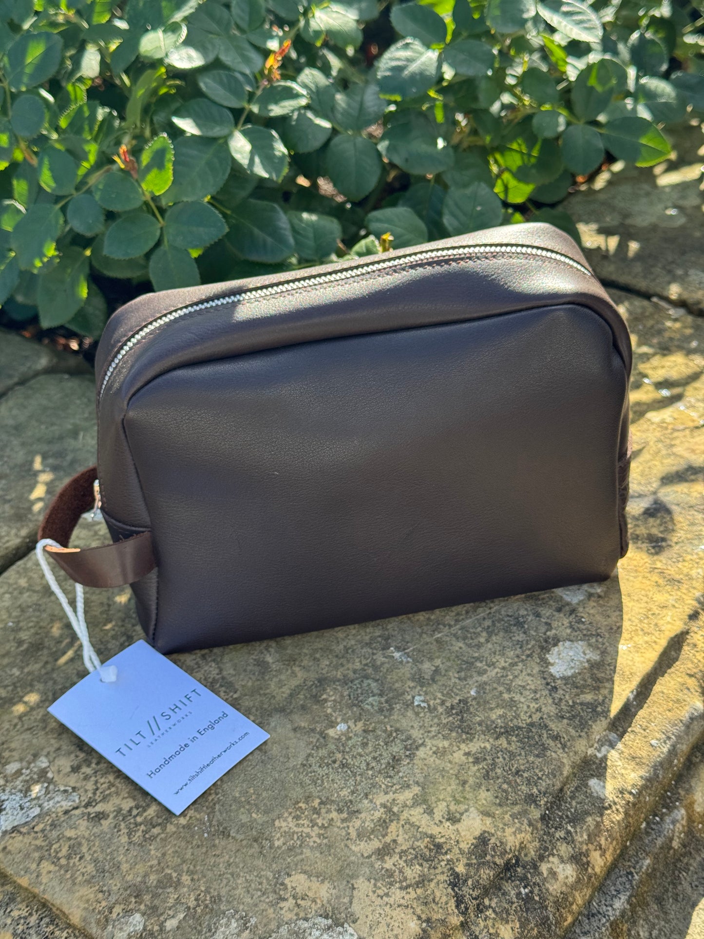 Brown Leather Wash Bag