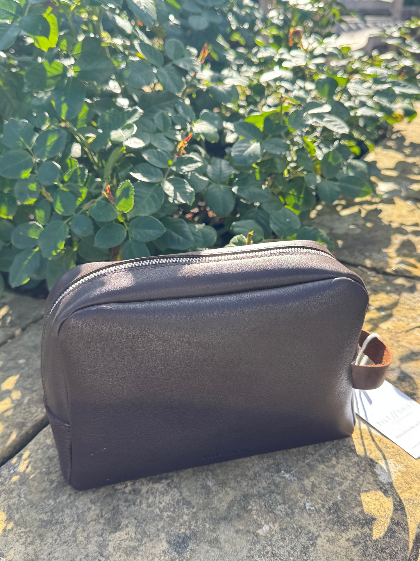 Brown Leather Wash Bag