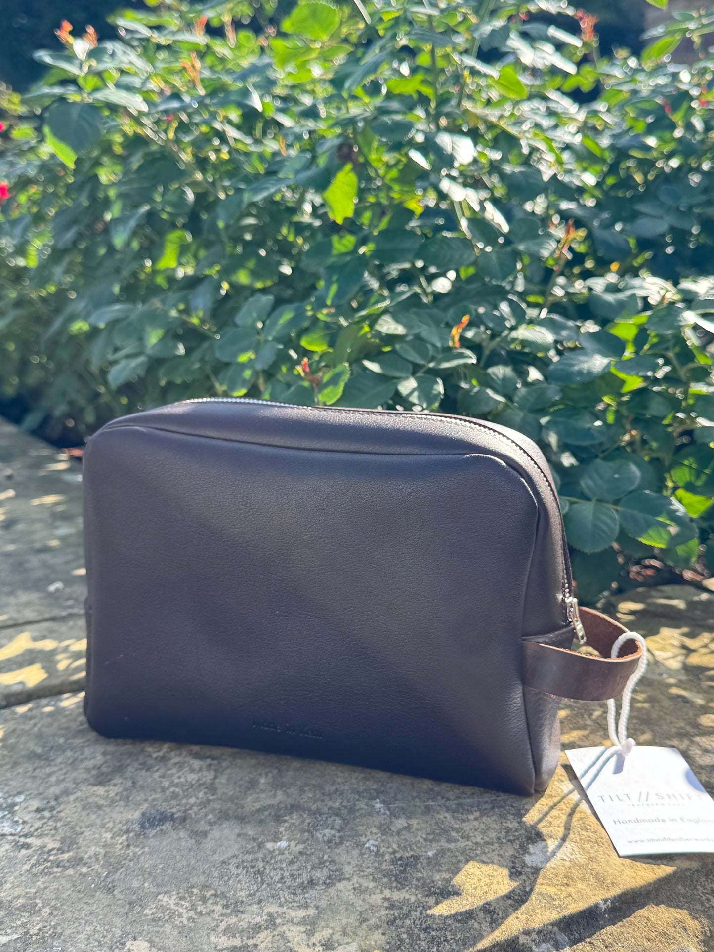 Brown Leather Wash Bag