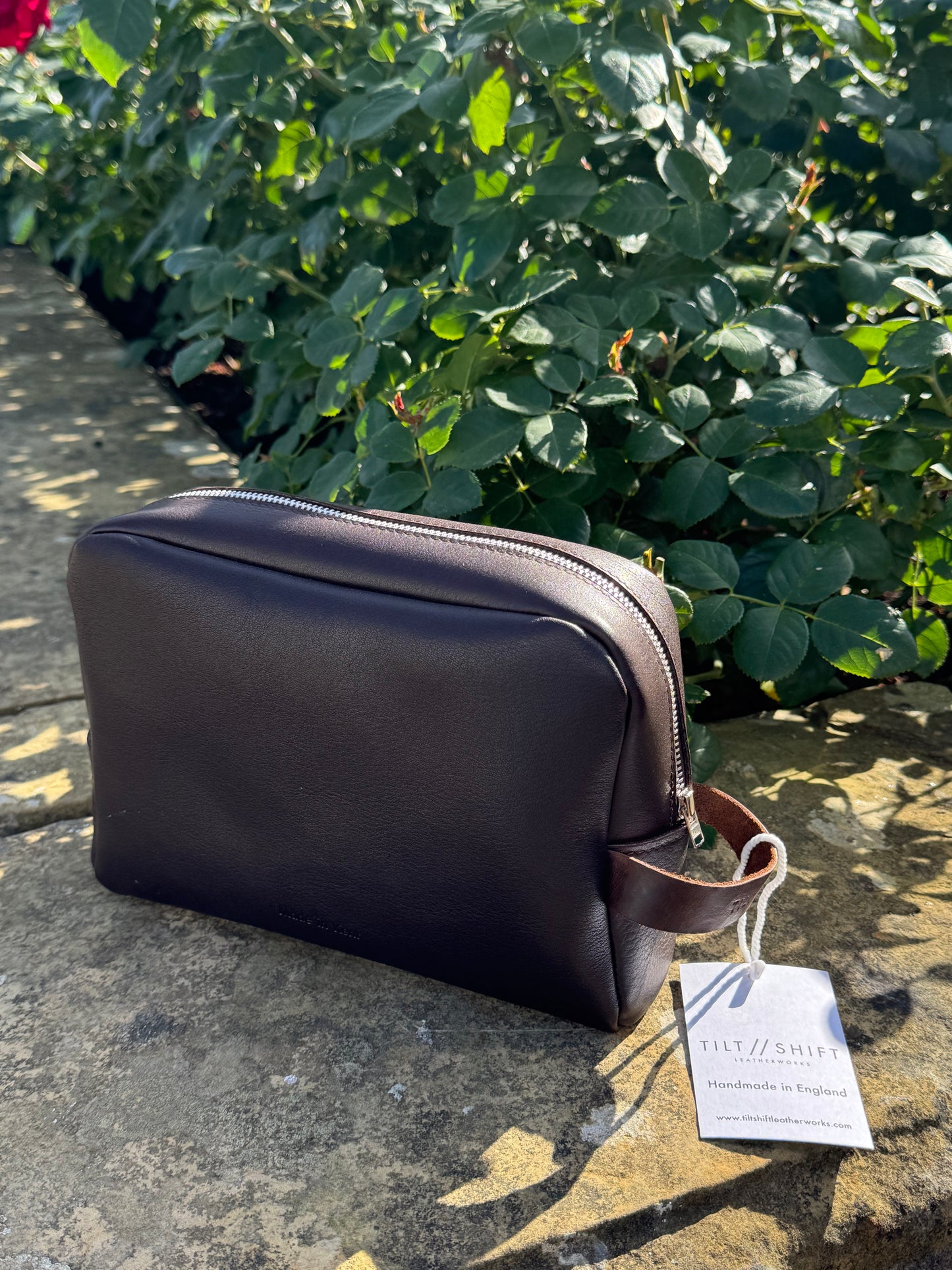 Brown Leather Wash Bag