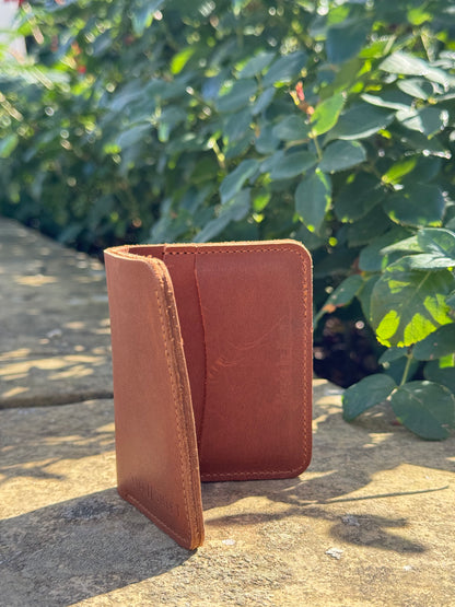 Vintage Tan Cards + Notes Leather Wallet