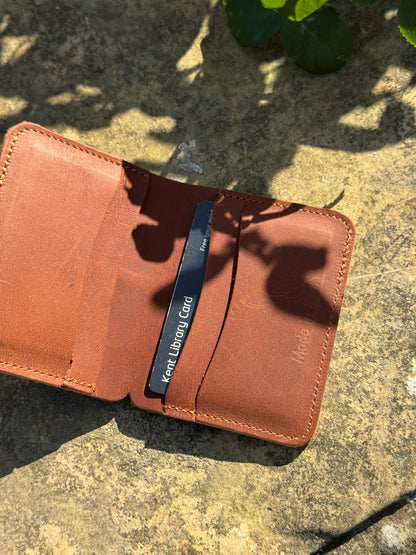 Vintage Tan Cards + Notes Leather Wallet