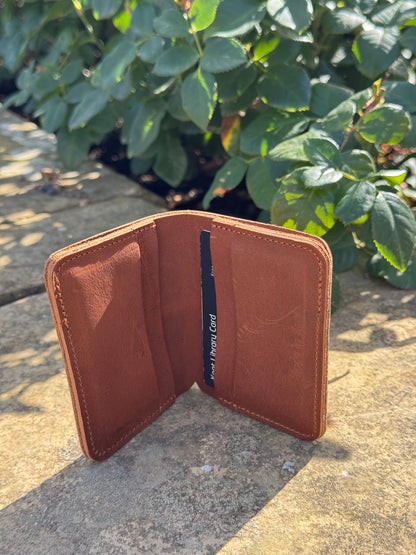 Vintage Tan Cards + Notes Leather Wallet