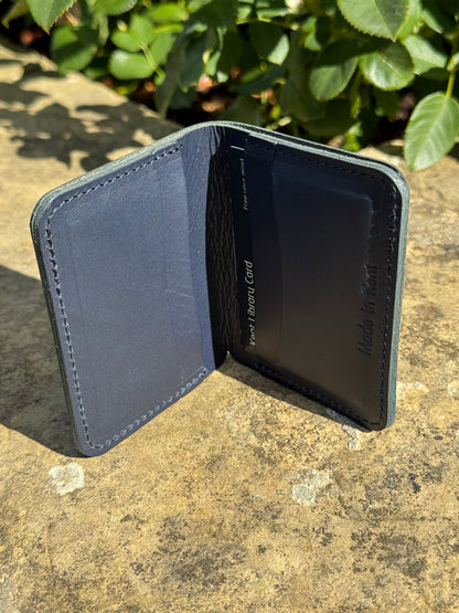 Smooth Navy Cards + Notes Leather Wallet