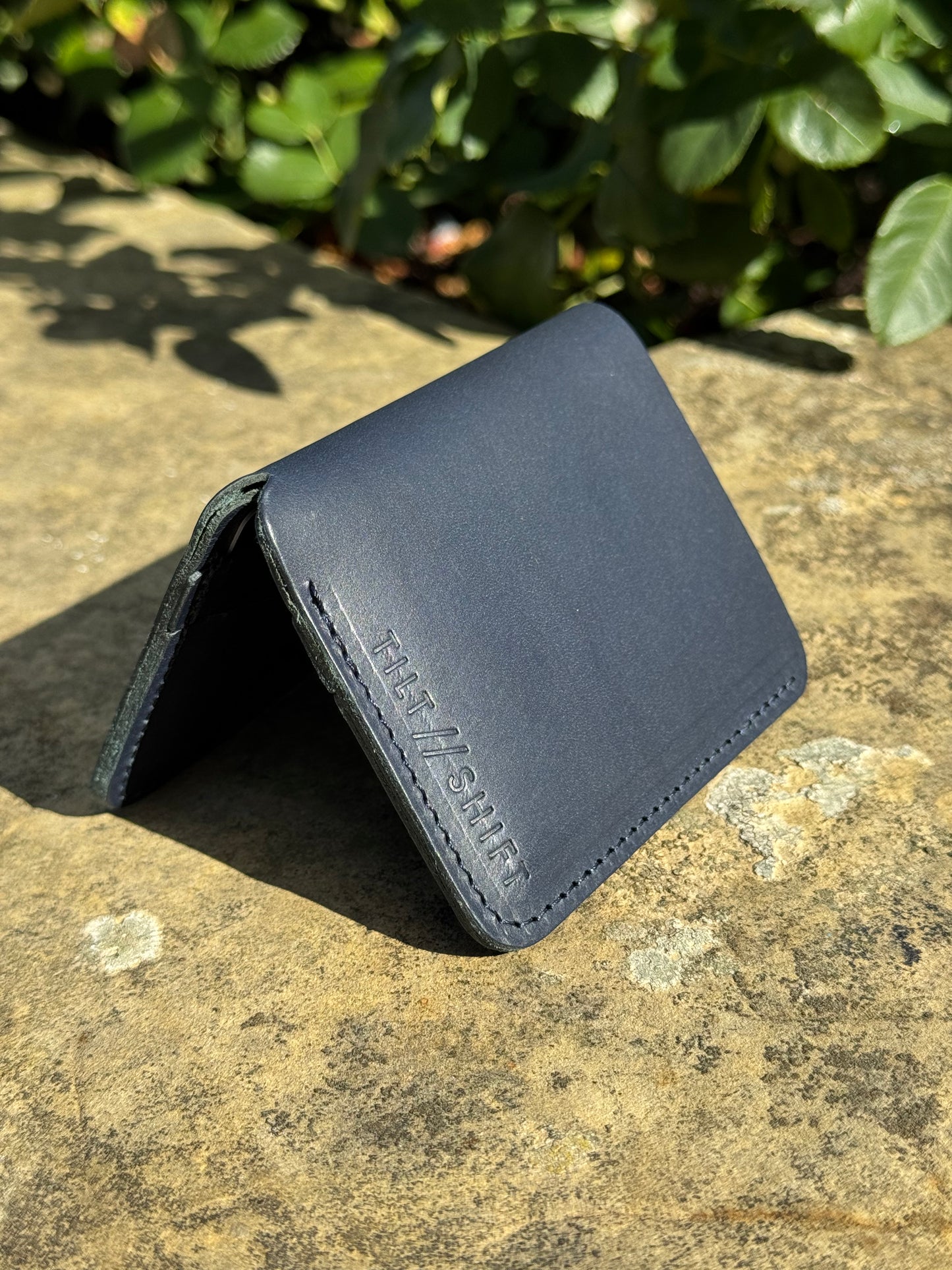 Smooth Navy Cards + Notes Leather Wallet
