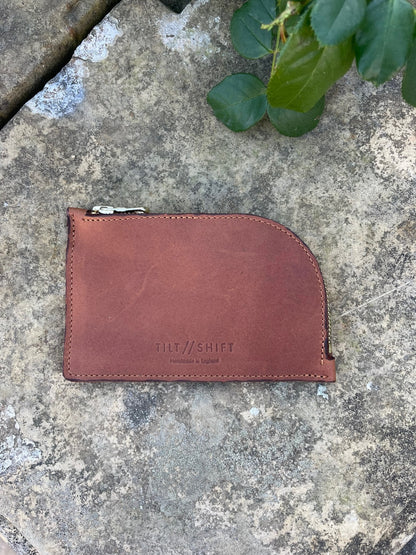 Vintage Tan Curve Leather Purse