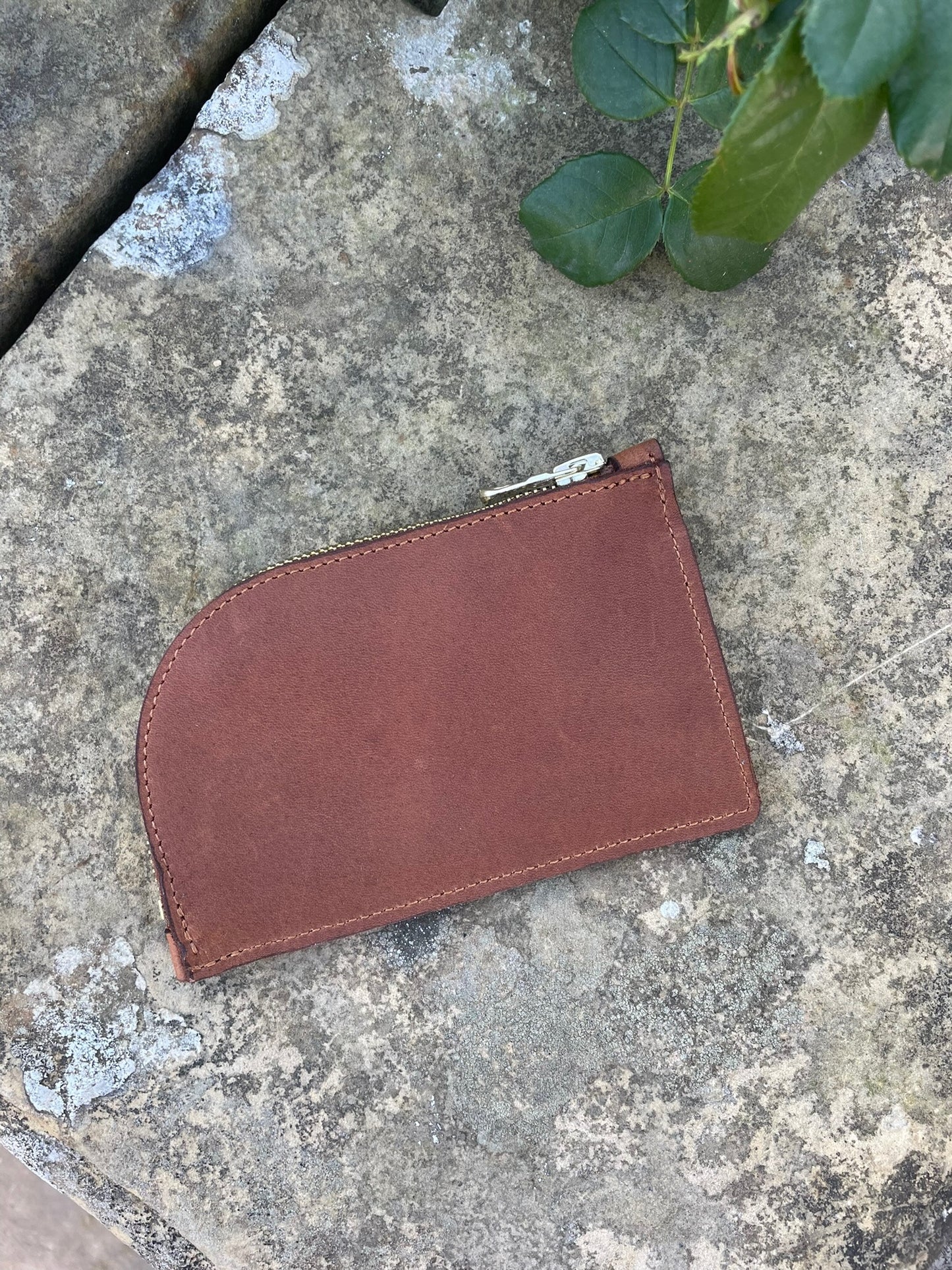 Vintage Tan Curve Leather Purse